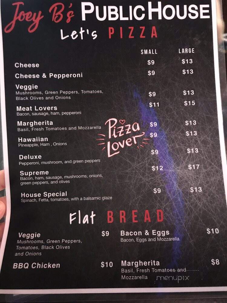 Joey B's Public House - Sterling Heights, MI menu_pic