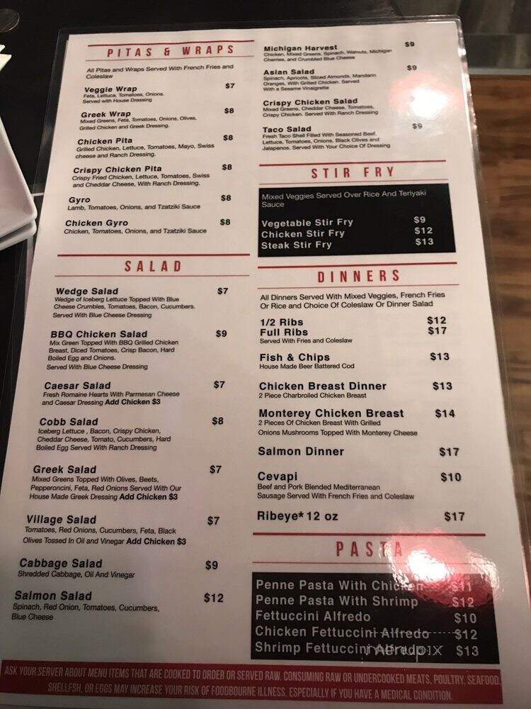 Joey B's Public House - Sterling Heights, MI menu_pic