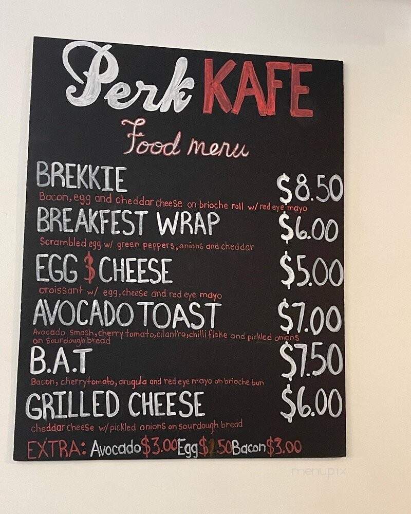 Perk Kafe - New York, NY menu_pic
