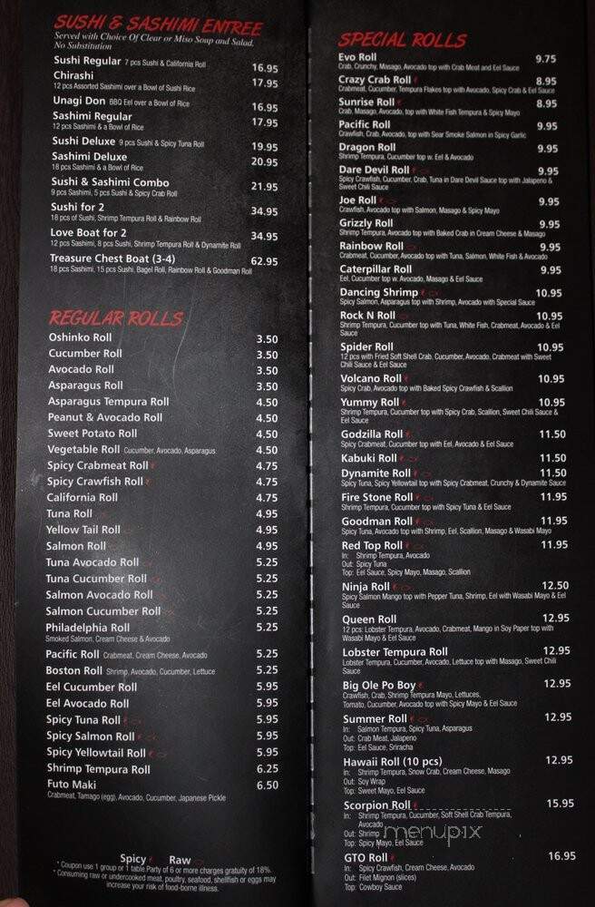 Takashi Bistro - Memphis, TN menu_pic