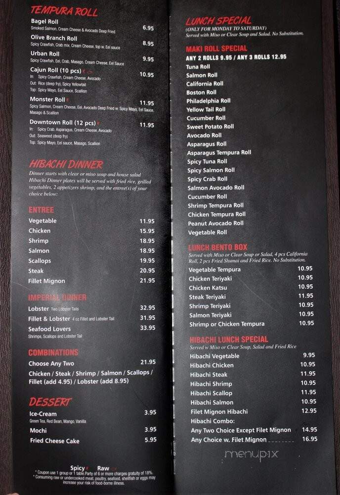Takashi Bistro - Memphis, TN menu_pic
