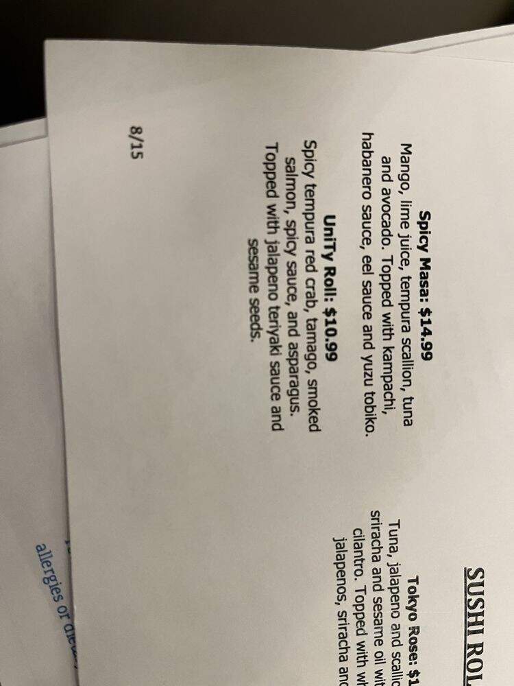 Tsunami On 9th - Salt Lake City, UT menu_pic