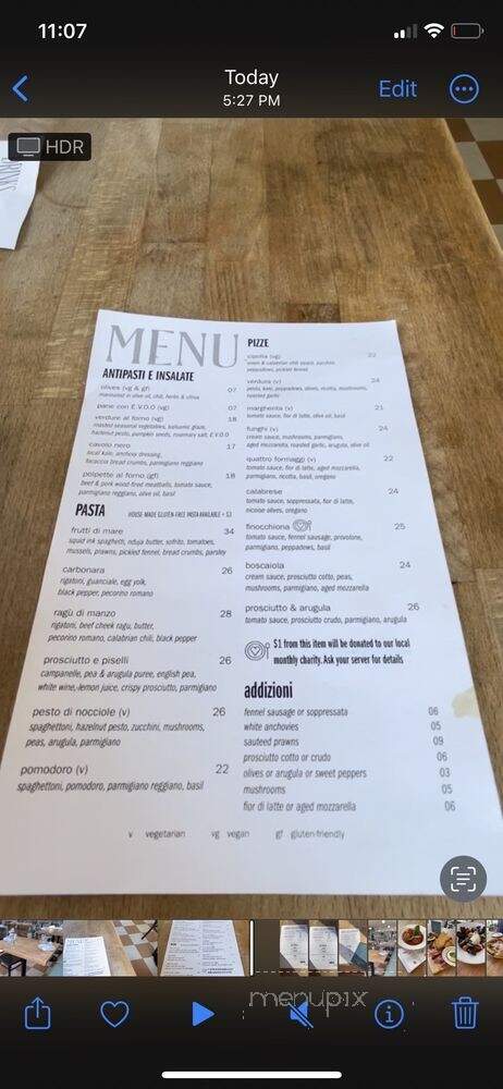 Farina a Legna - North Vancouver, BC menu_pic