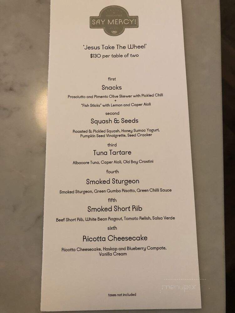 Say Mercy - Vancouver, BC menu_pic