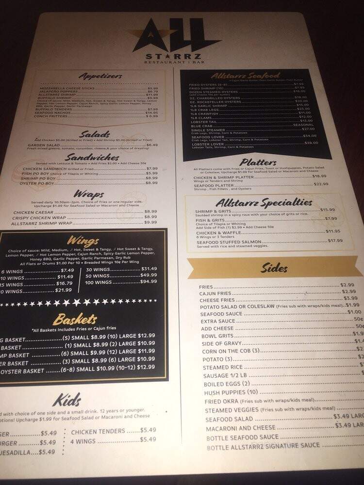 All Starrz - Jacksonville, FL menu_pic