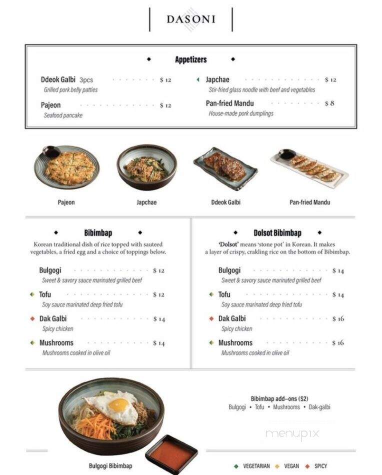 Dasoni - Toronto, ON menu_pic