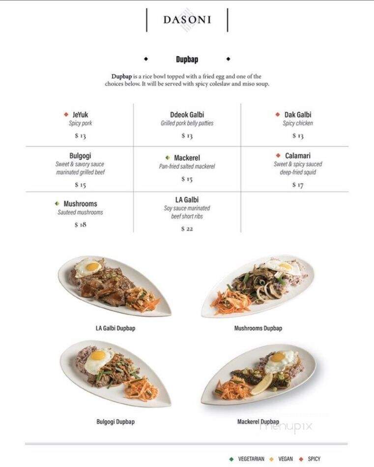 Dasoni - Toronto, ON menu_pic