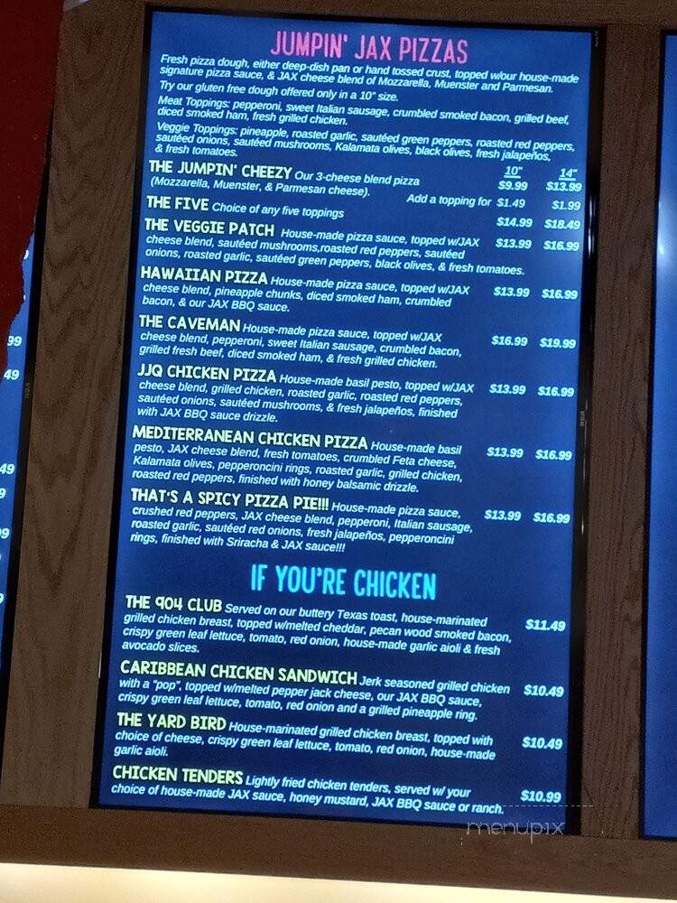 Jumpin' Jax House of Food - Jacksonville, FL menu_pic