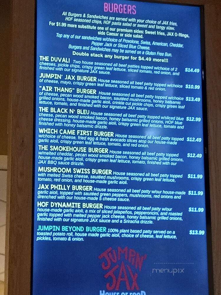 Jumpin' Jax House of Food - Jacksonville, FL menu_pic