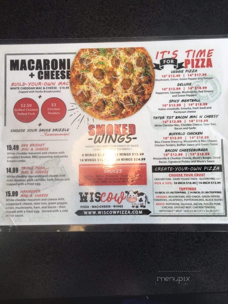 Monk's Bar & Grill - Plover, WI menu_pic
