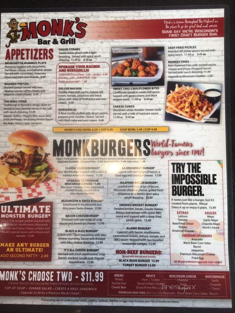 Monk's Bar & Grill - Plover, WI