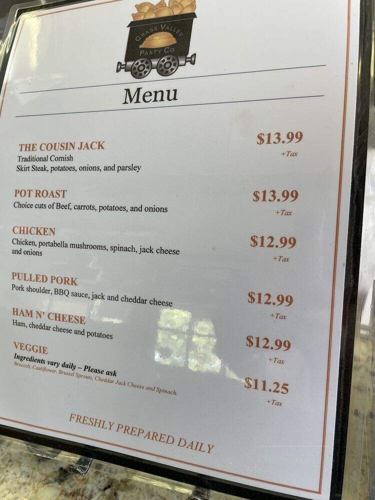 Grass Valley Pasty - Grass Valley, CA menu_pic