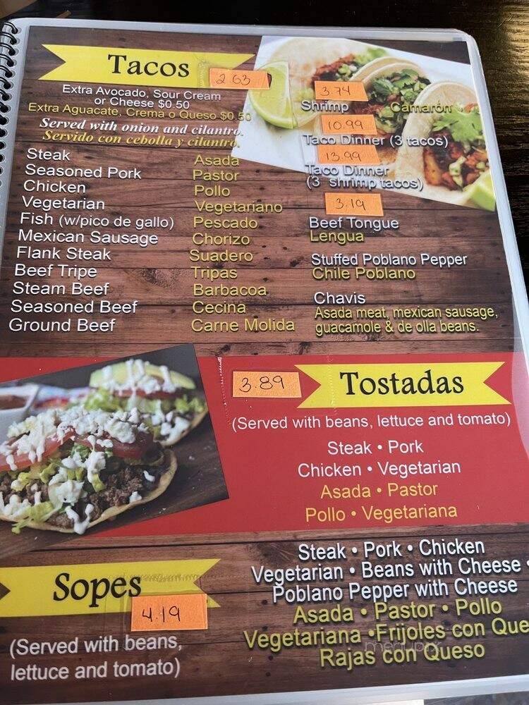 El Chavis Taquizas - Oak Lawn, IL menu_pic