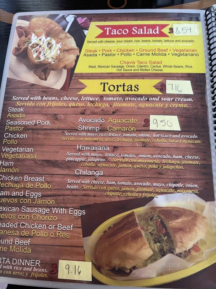 El Chavis Taquizas - Oak Lawn, IL menu_pic