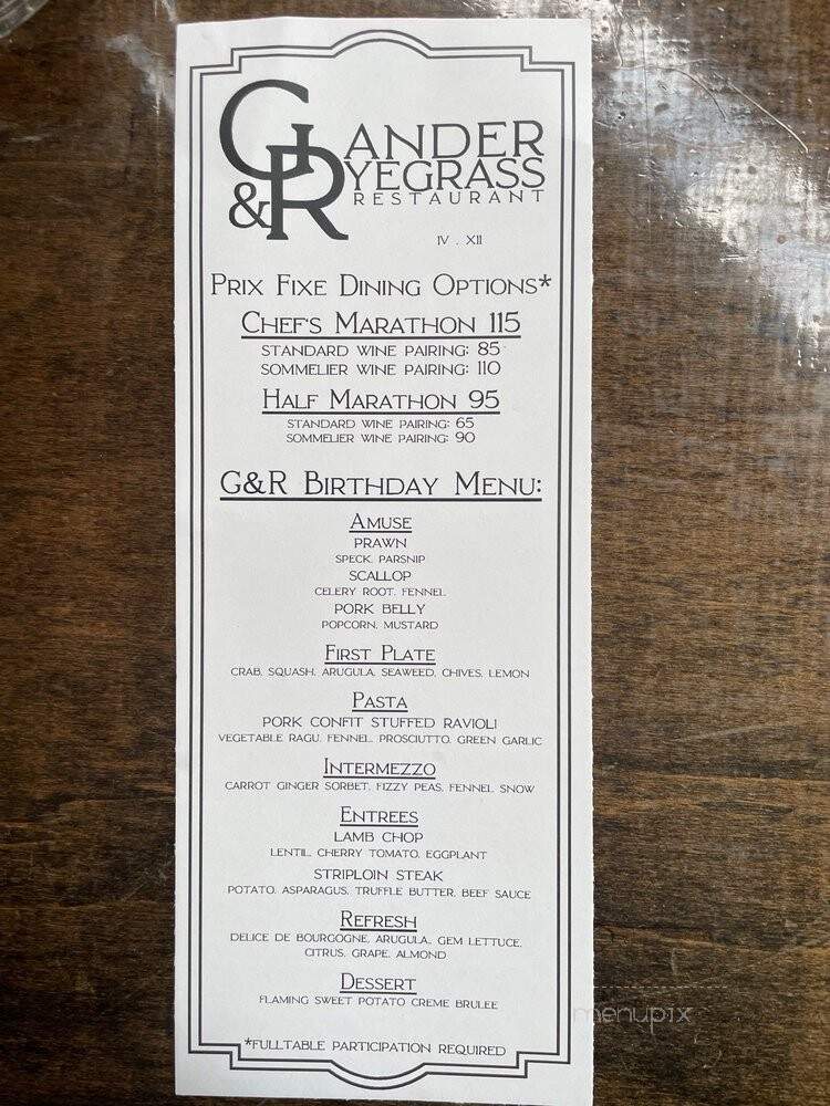 Gander and Ryegrass - Spokane, WA menu_pic