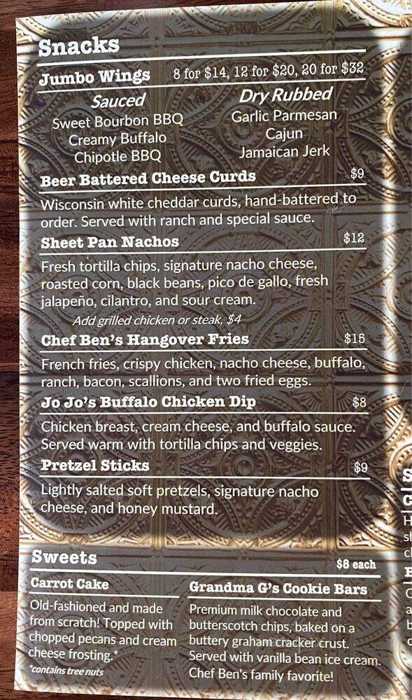 Dunning Pour House - Chicago, IL menu_pic