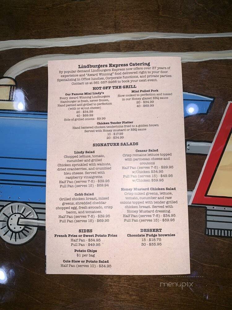 Lindburgers Express - West Palm Beach, FL menu_pic