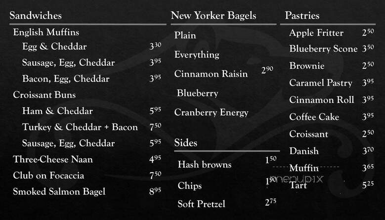 Calders Coffee Cafe - Highlands, NC menu_pic