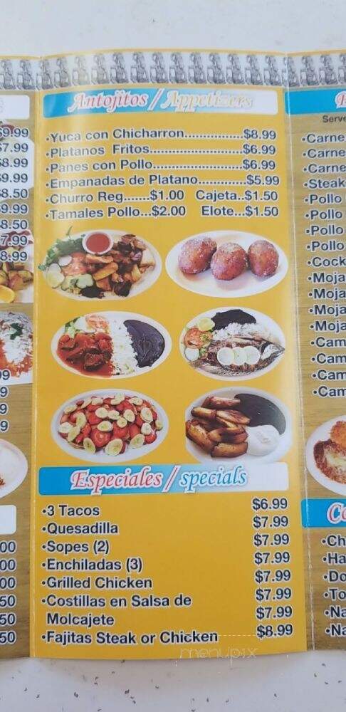 El Pipil Restaurante - Sun Valley, CA menu_pic