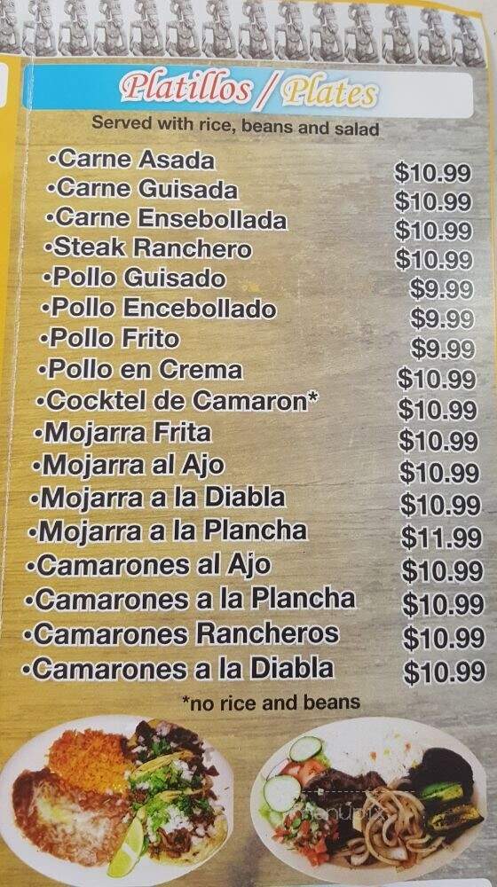 El Pipil Restaurante - Sun Valley, CA menu_pic