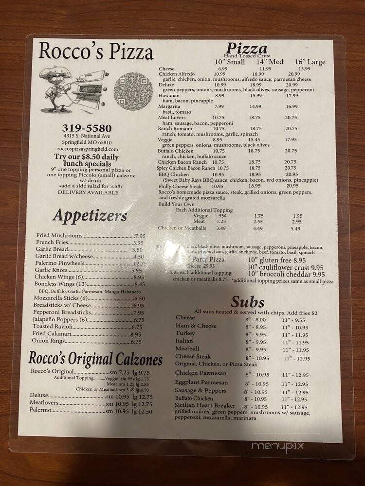 Rocco's Pizza - Springfield, MO menu_pic