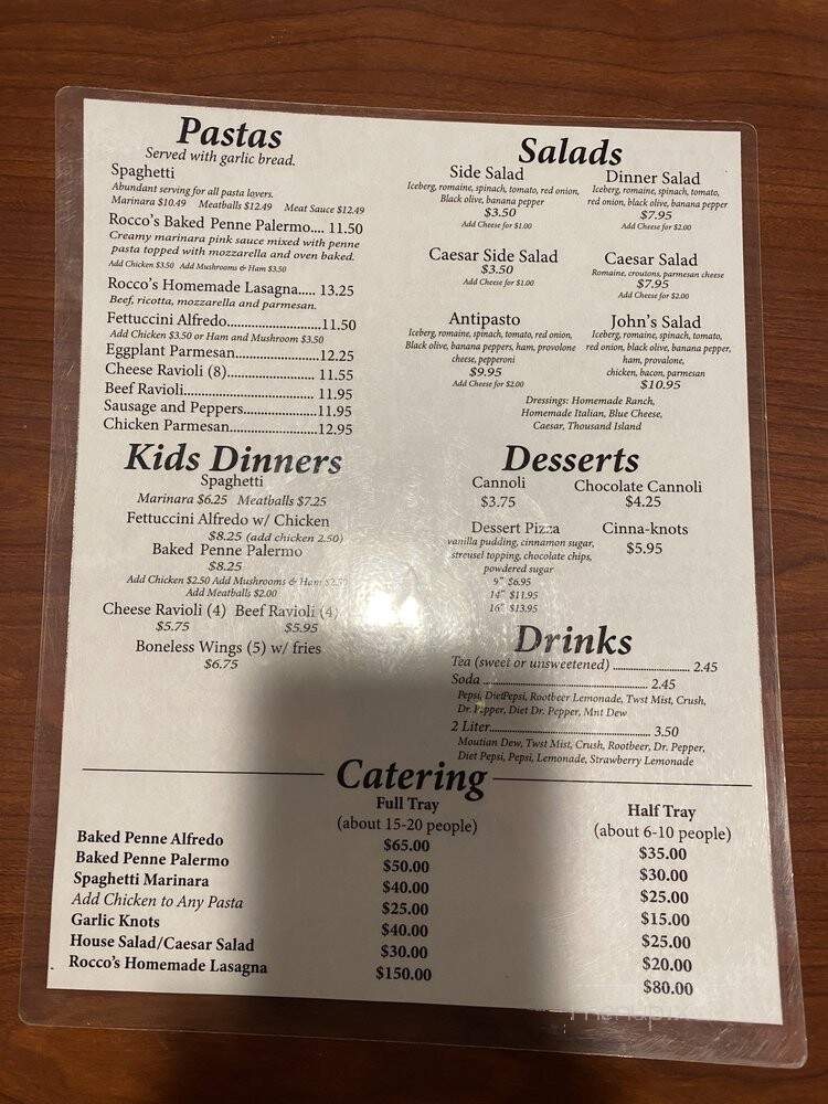 Rocco's Pizza - Springfield, MO menu_pic