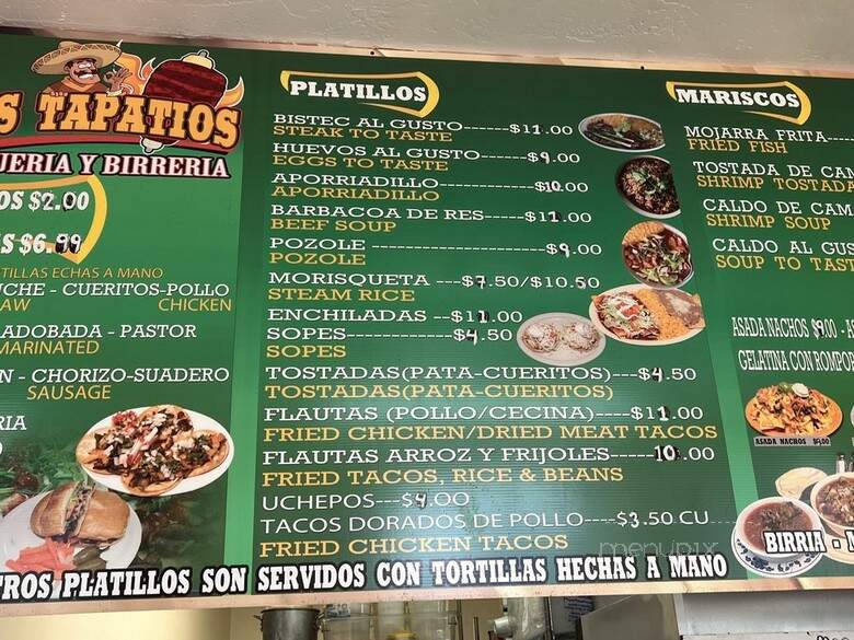Los Tapatios - Fresno, CA menu_pic