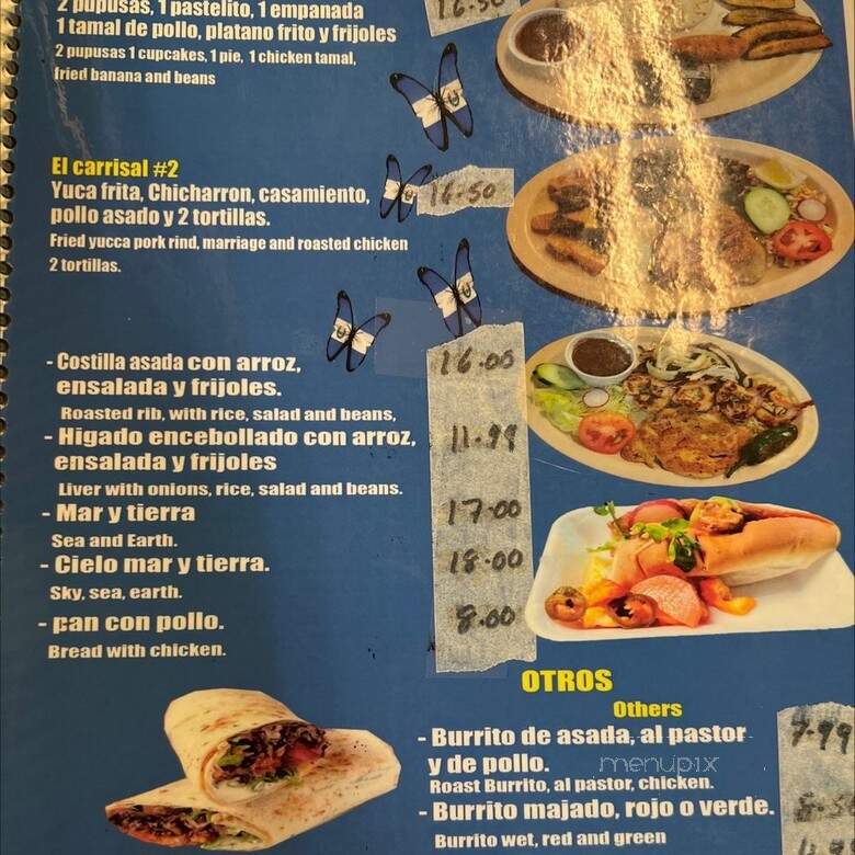 Pupuseria El Carrisal - Downey, CA menu_pic