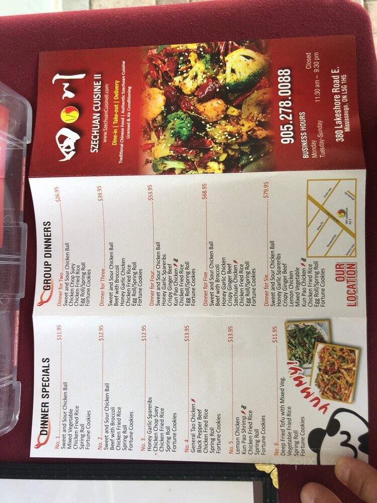 Szechuan Cuisine II - Mississauga, ON menu_pic