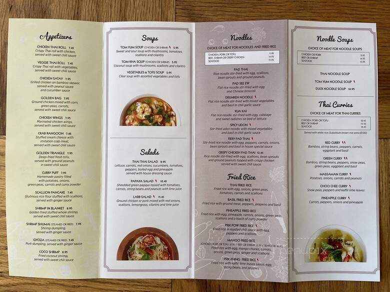 Thai Thai Kitchen - Brookline, MA menu_pic