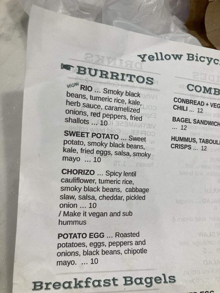 Yellow Bicycle Canteen - Philadelphia, PA menu_pic