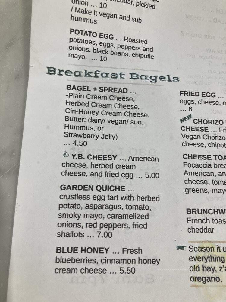 Yellow Bicycle Canteen - Philadelphia, PA menu_pic