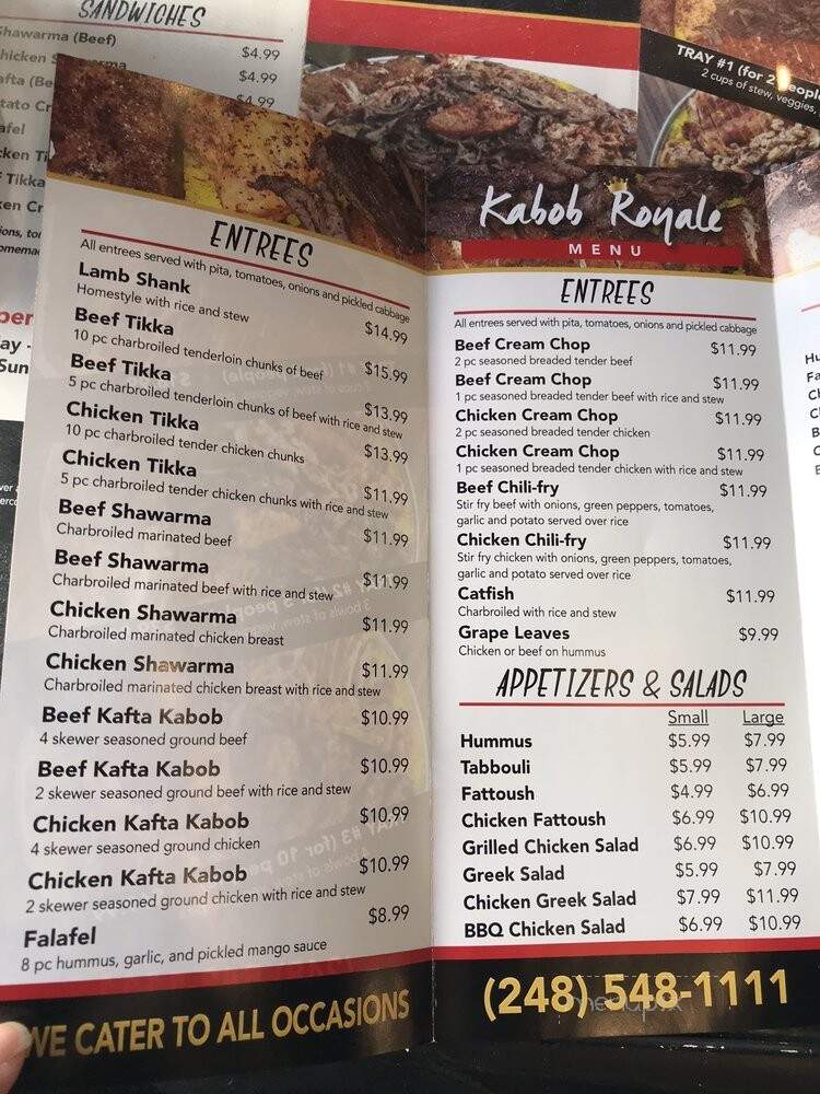 Kabob Royale - Madison Heights, MI menu_pic