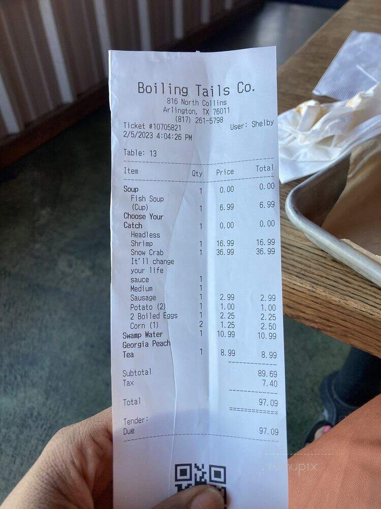 Boiling Tails - Arlington, TX menu_pic