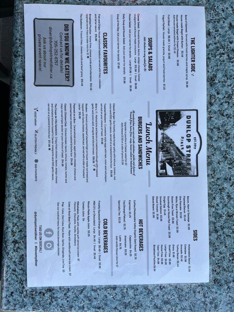 Dunlop Street Diner - Barrie, ON menu_pic