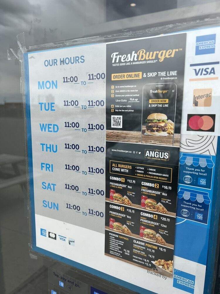 Fresh Burger - Mississauga, ON menu_pic