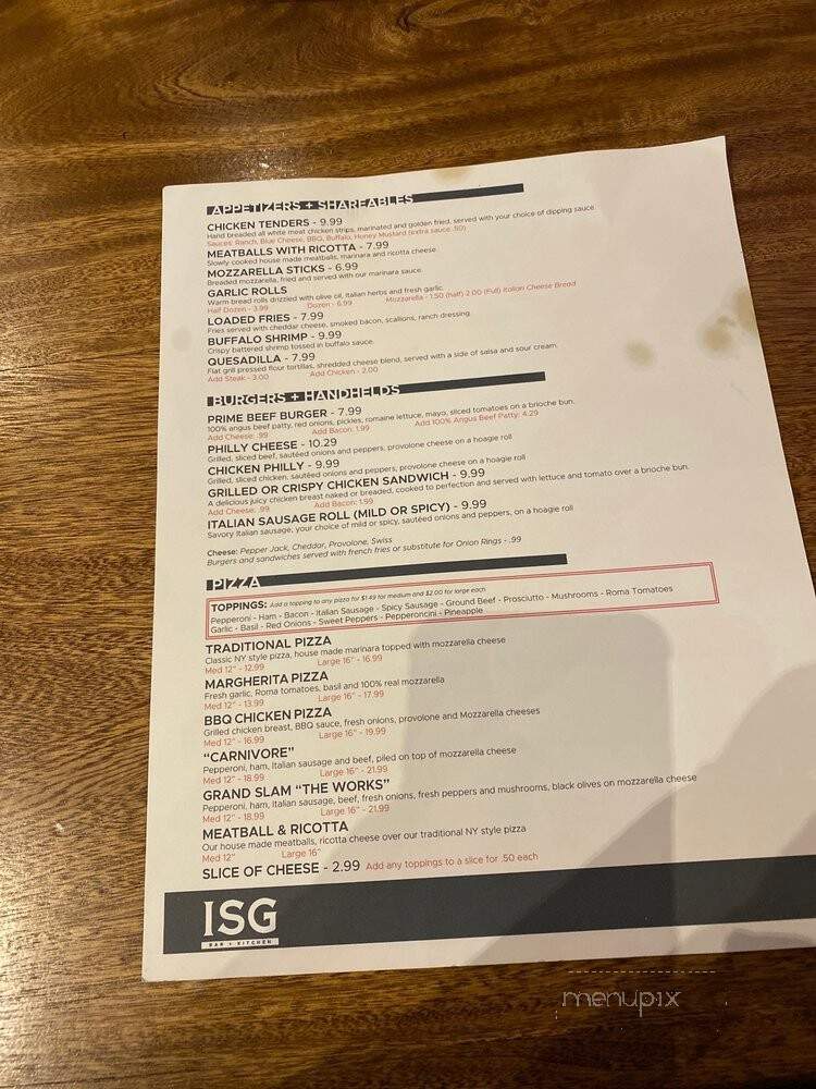ISG Bar & Kitchen - Miami, FL menu_pic
