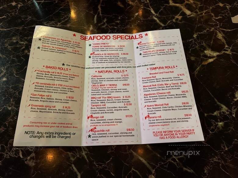 Mexicali Sushi Bar - Boston, MA menu_pic