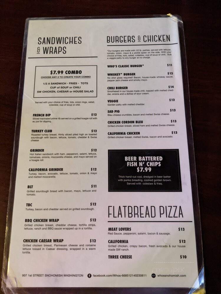 Who's on First - Snohomish, WA menu_pic