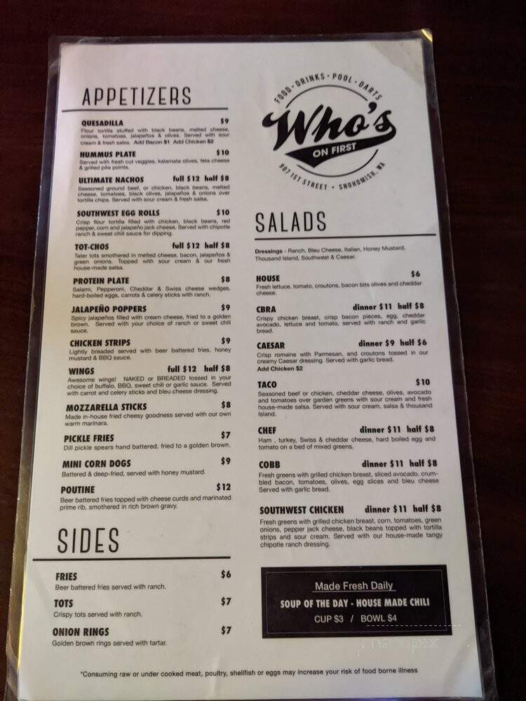 Who's on First - Snohomish, WA menu_pic