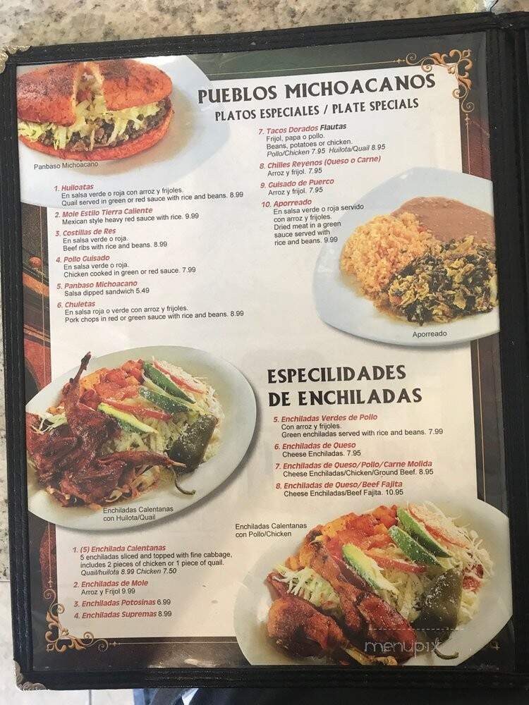 El Pueblo Michoacano - Houston, TX menu_pic