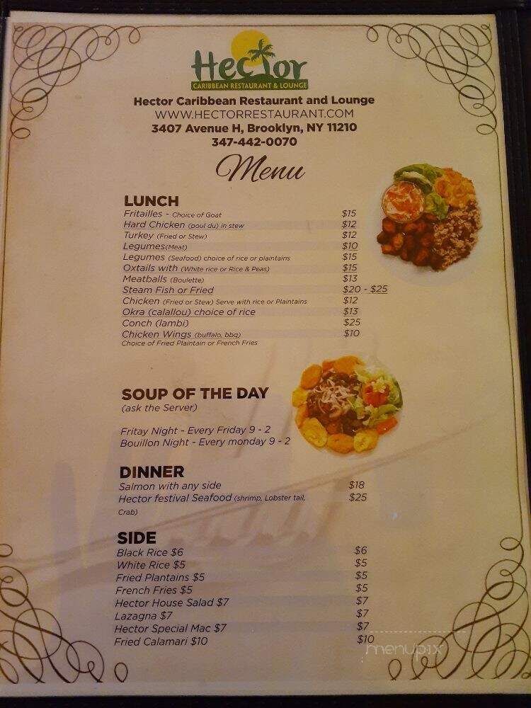 Hector Caribbean Restaurant - Brooklyn, NY menu_pic