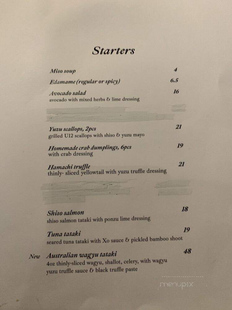 Muni Robata - Toronto, ON menu_pic
