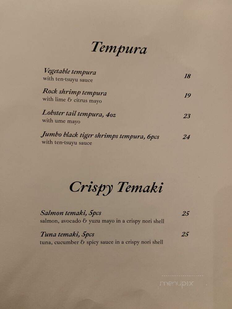 Muni Robata - Toronto, ON menu_pic