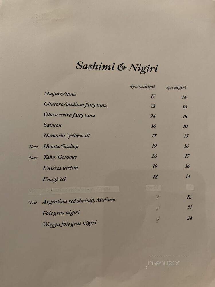 Muni Robata - Toronto, ON menu_pic