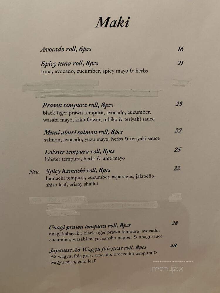 Muni Robata - Toronto, ON menu_pic