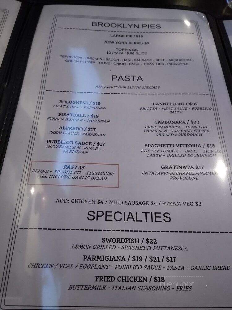 Pubblico Eatery - Ottawa, ON menu_pic