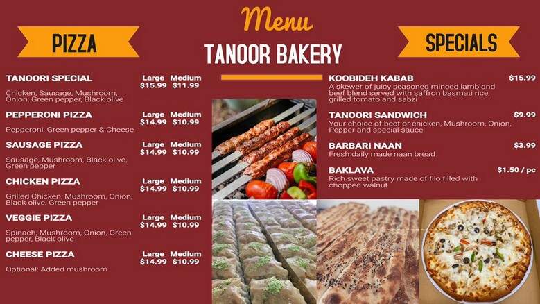 Tanoor Bakery - Alpharetta, GA menu_pic