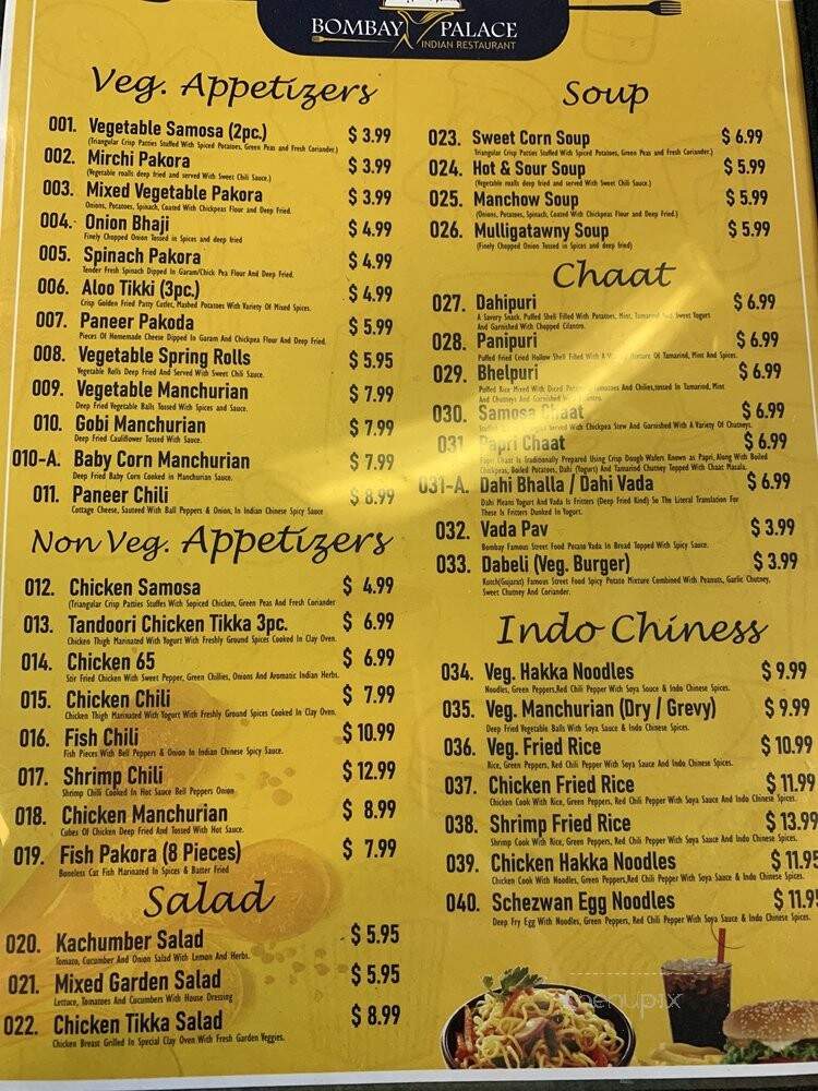 Bombay Palace By Lex - Lexington, KY menu_pic