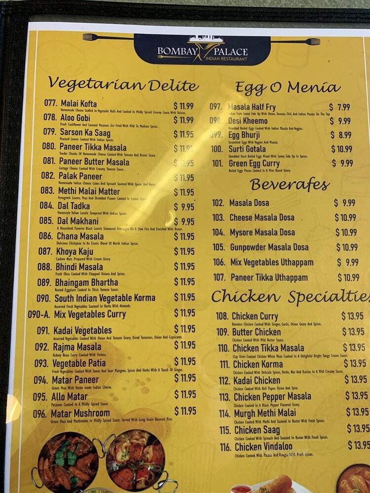 Bombay Palace By Lex - Lexington, KY menu_pic